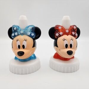 Good 2 Grow Juice Topper Lot of 2 Disney Minnie Mouse Red Blue
